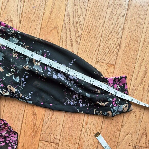 Lightweight Chiffon Open Front Cardigan Front Tie Blouse O/S - Picture 11 of 12